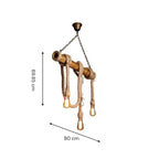 Adjustable Bamboo Pendant Lamp with Industrial Rope Design - EcoChic