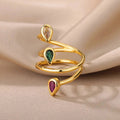 Adjustable Multi-Color Water Drop Rings