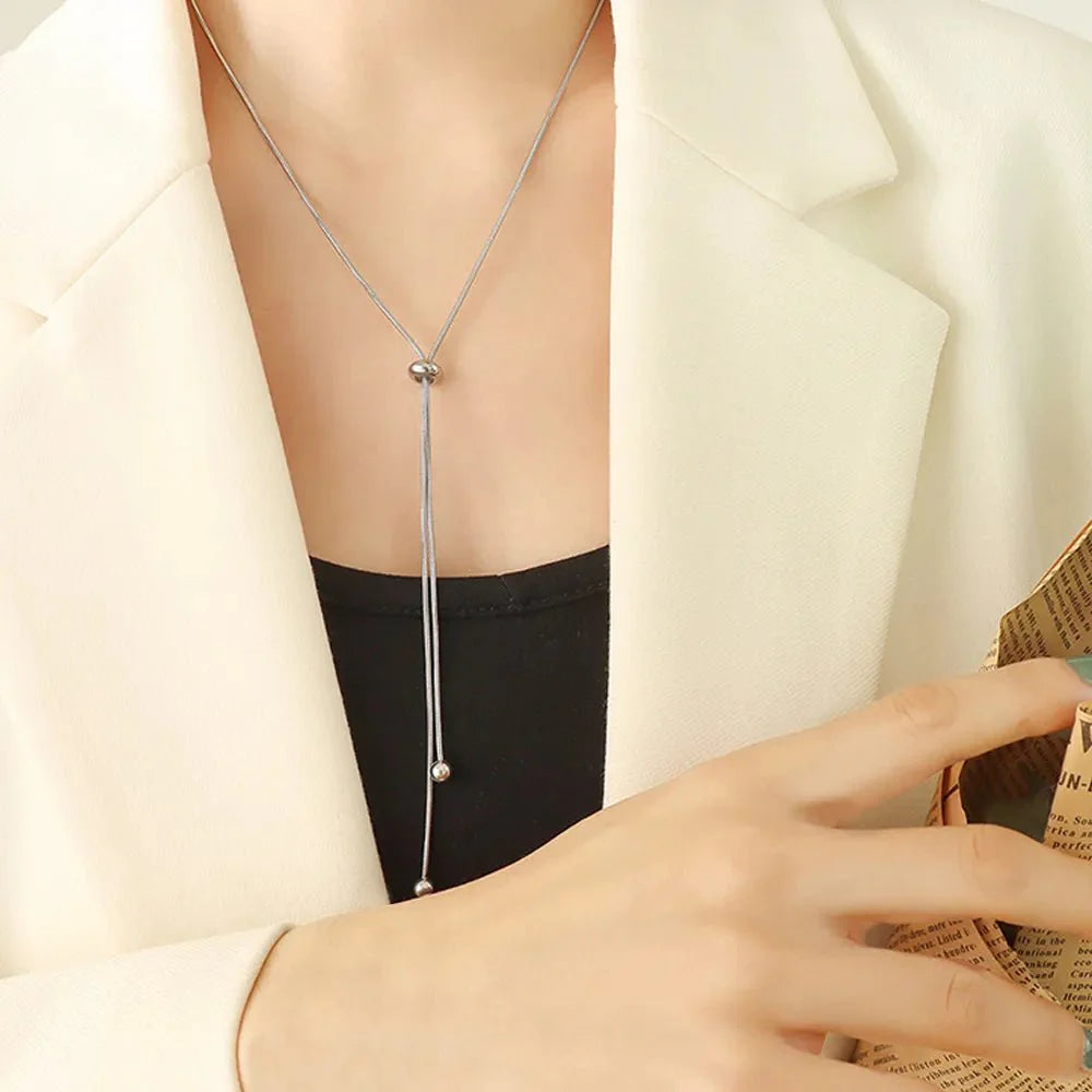Adjustable Snake Chain Lariat Necklace