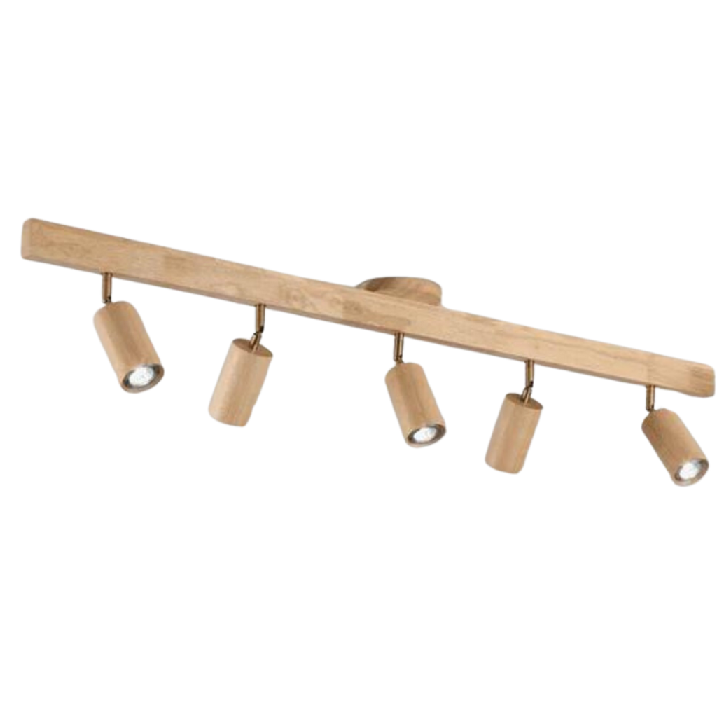 EcoLux Adjustable Wooden Ceiling Spotlight with LED Bulb Included