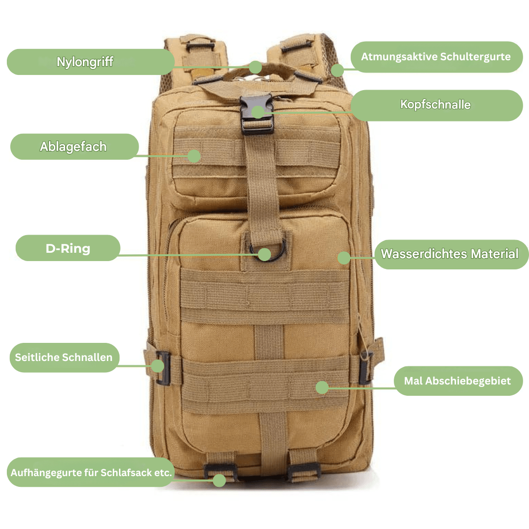 ADVENTUREPACK – Waterproof 50L Tactical Backpack for Travel & Outdoor Use
