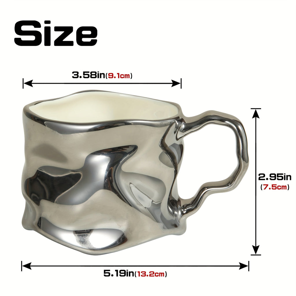 CreArt Mug – Handmade Ceramic Coffee Mug with Unique Crinkled Design