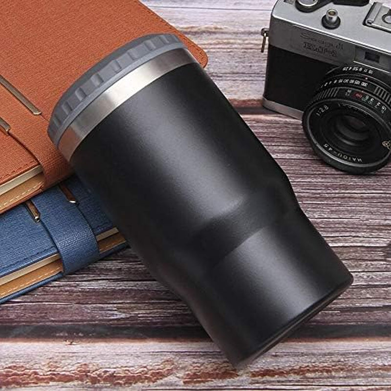 4 in 1 stainless steel can/bottle insulator, 14Oz two-way lid SUS insulated can cooler, beer bottle holder (Black)