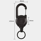 Heavy-Duty Tactical Retractable Keychain – Multi-Use Outdoor Carabiner Tool
