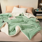 Solid thick double-sided velvet cube blanket
