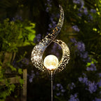 Solar Garden Light made of Metal – Waterproof LED Design in Moon, Flame, Sun or Star Shape