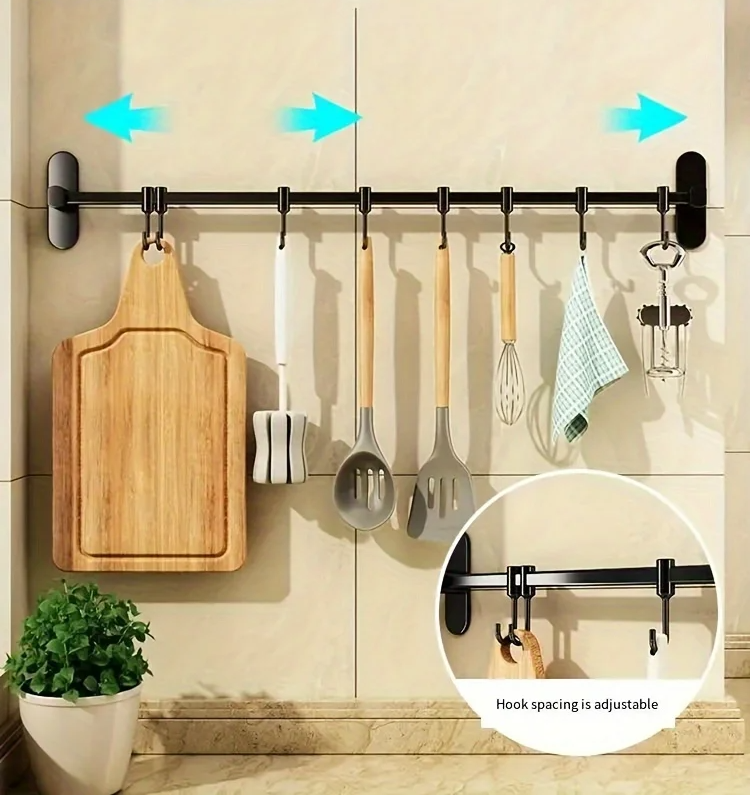 CookEase Kitchen Wall Shelf – Multifunctional Organizer for Lids, Spatulas & Kitchen Utensils
