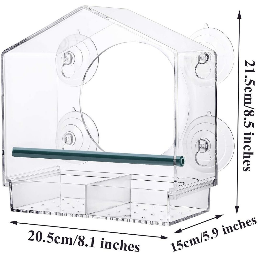 Bird feeder in the window for outdoor use