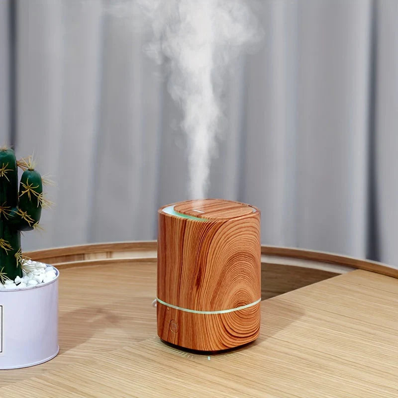 Ultrasonic Air Humidifier with Wood Look – Quiet Aroma Diffuser with LED & Automatic Shut-Off