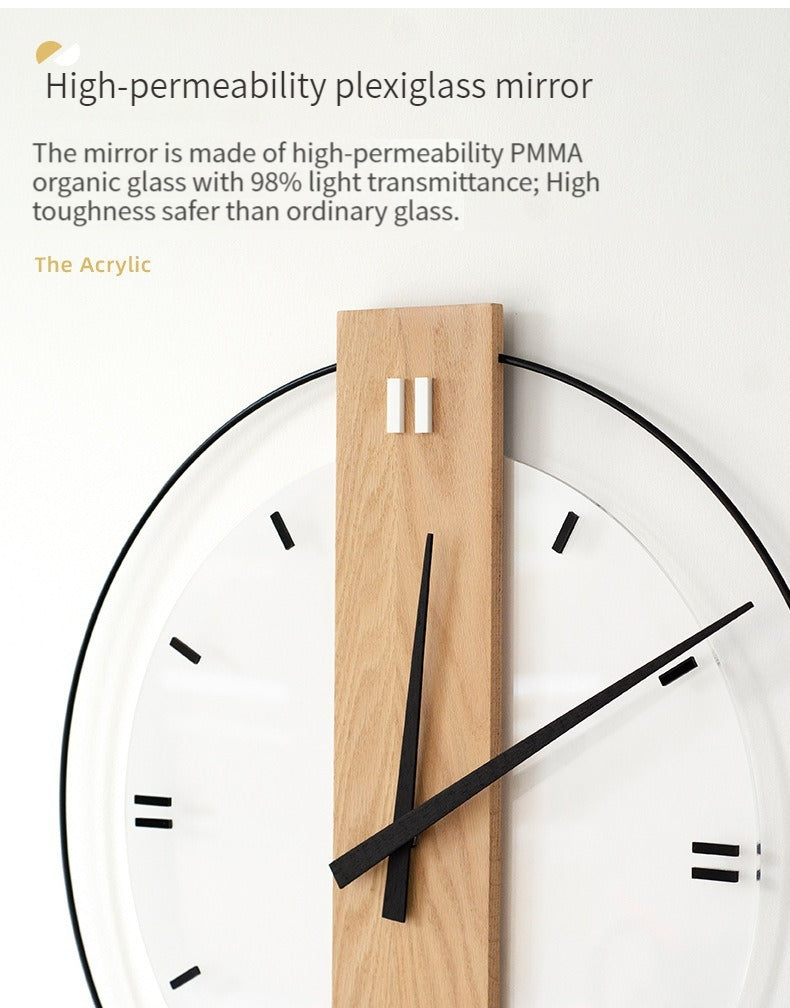Solid Wood Nordic Wall Decoration Clock 40cm