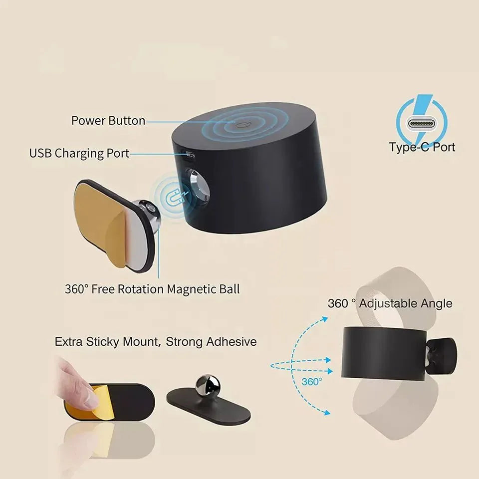 ZENLAMP – Wireless 360° Rotating LED Lamp for Flexible Lighting