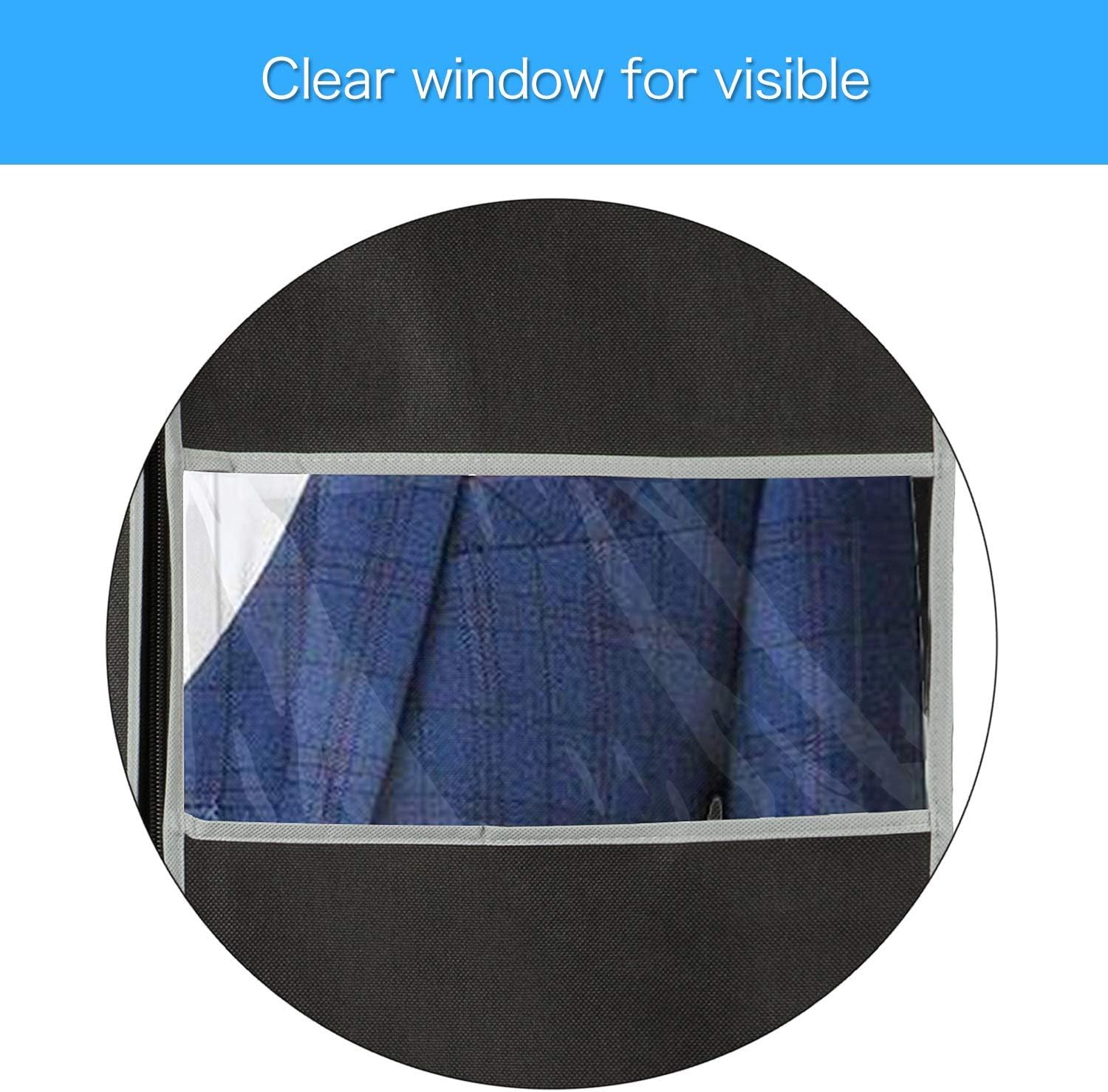 Breathable garment cover set – 5-pack garment storage covers with window (1+1 FREE)
