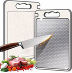 Dual-Sided Stainless Steel Cutting Board with Knife Sharpener