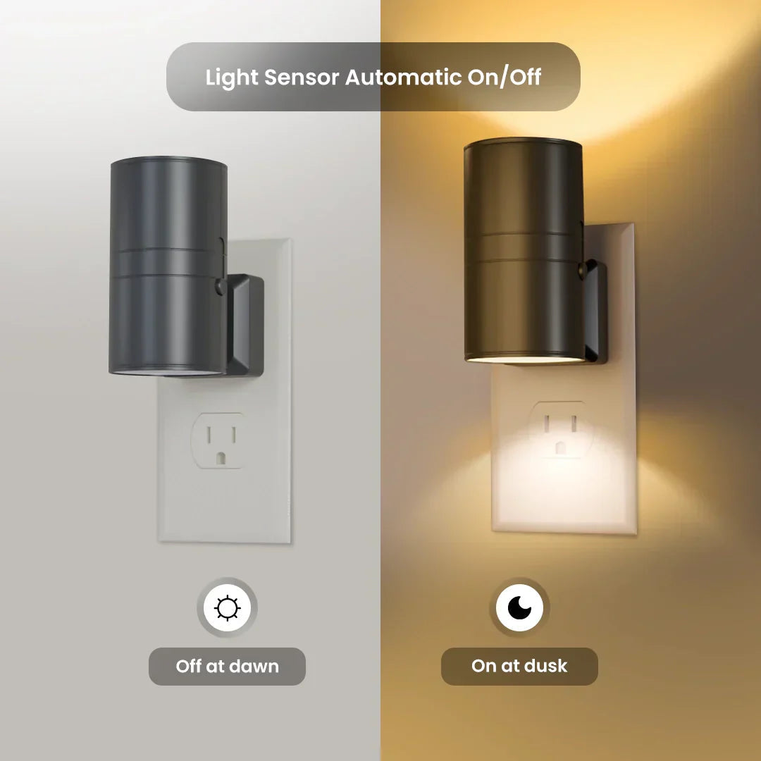 Dimmable Plug-In Night Light with Motion Sensor - LED Light for Bedrooms, Hallways, and Stairs