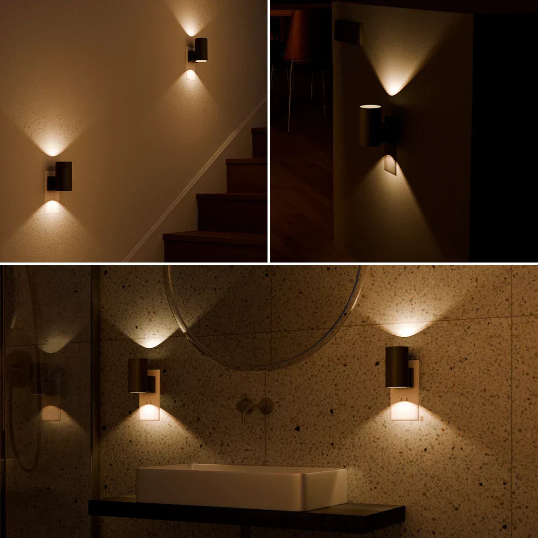Dimmable Plug-In Night Light with Motion Sensor - LED Light for Bedrooms, Hallways, and Stairs