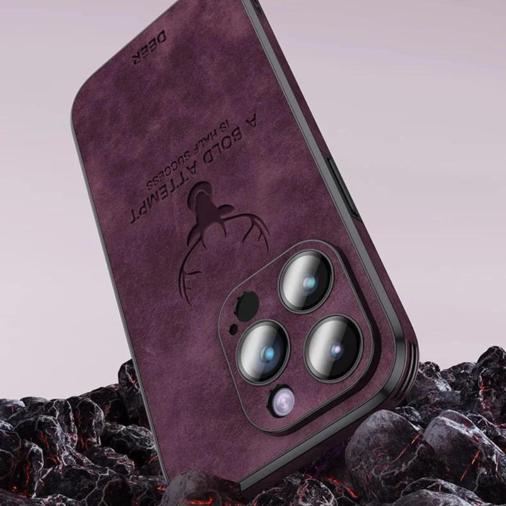 Deer - Luxury Leather iPhone Case with Stylish Design and Shockproof Protection