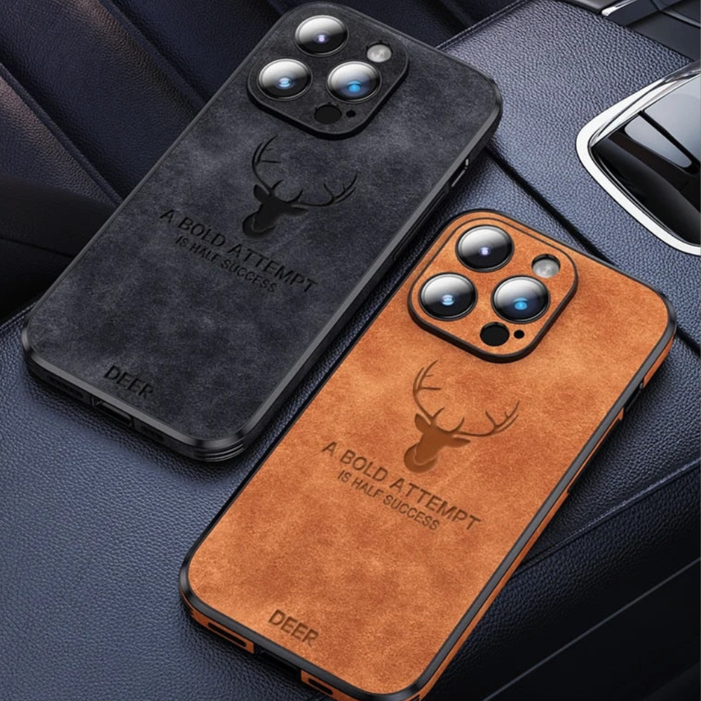 Deer - Luxury Leather iPhone Case with Stylish Design and Shockproof Protection