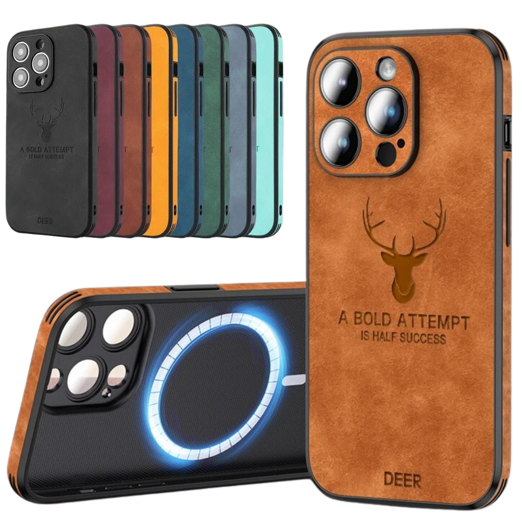 Deer - Luxury Leather iPhone Case with Stylish Design and Shockproof Protection