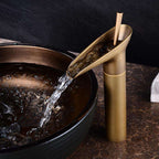AquaFalls – Antique Waterfall Basin Faucet in Brass with Bronze Finish