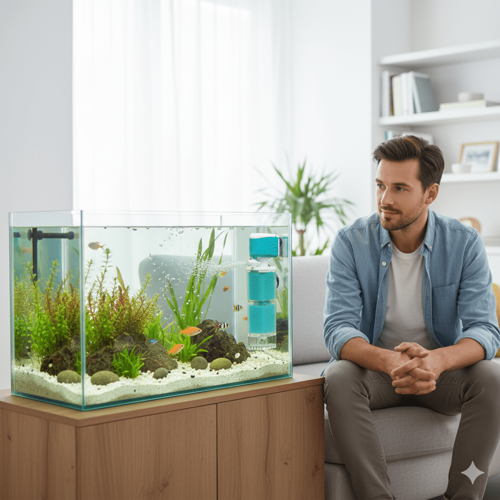 AQUAFLOW 5-IN-1 – Crystal-Clear Water & Automatic Cleaning for Aquariums