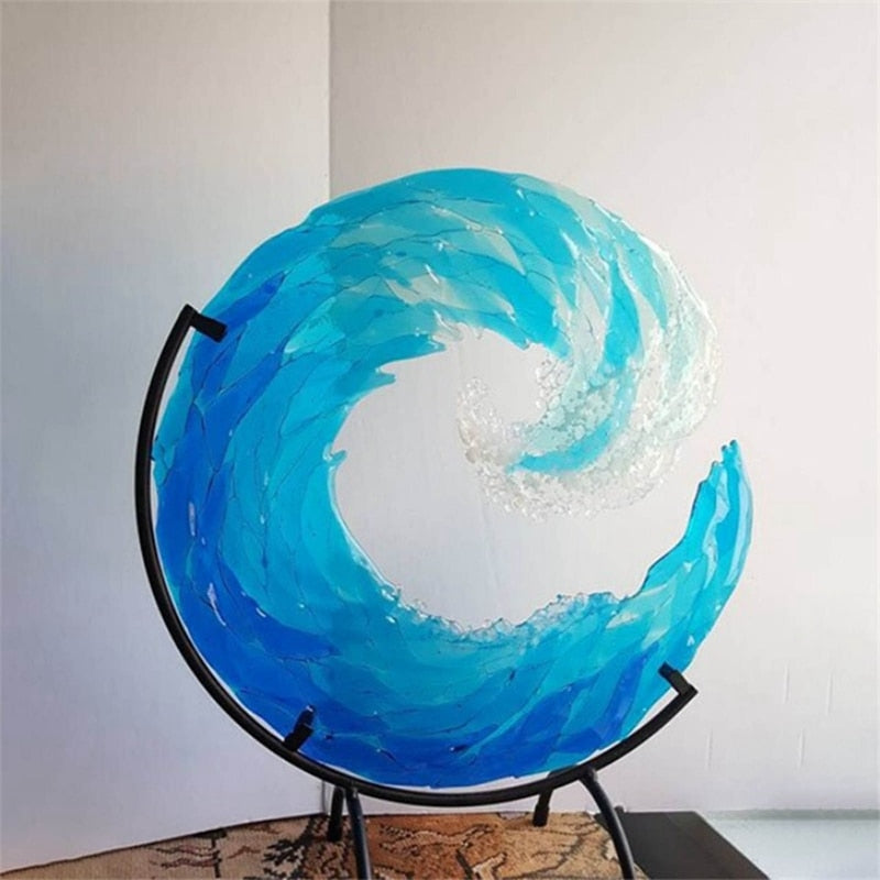 AquaWave Glass Sculpture