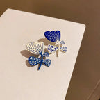 Artistic Blue & White Floral Earrings