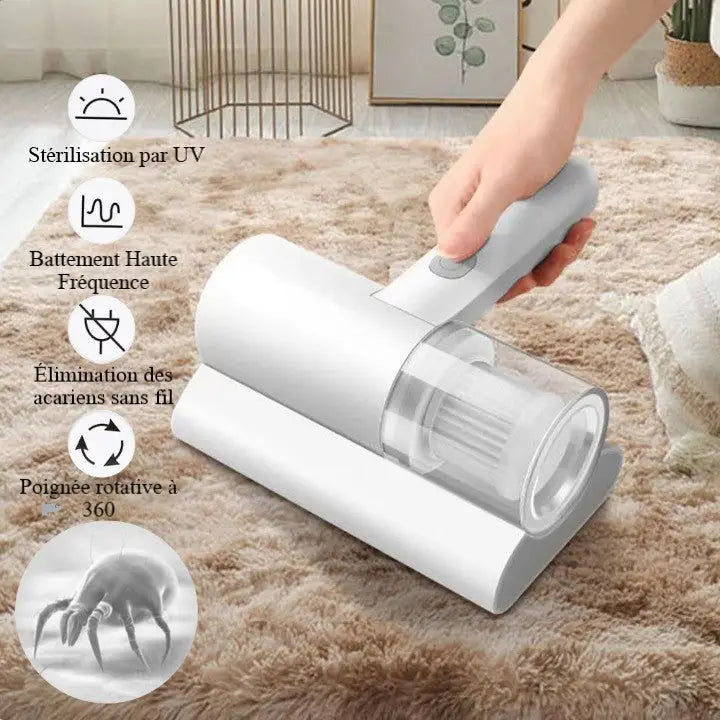 Wireless Hand Vacuum Cleaner - Anti-Dust Mite - UV and Vibration