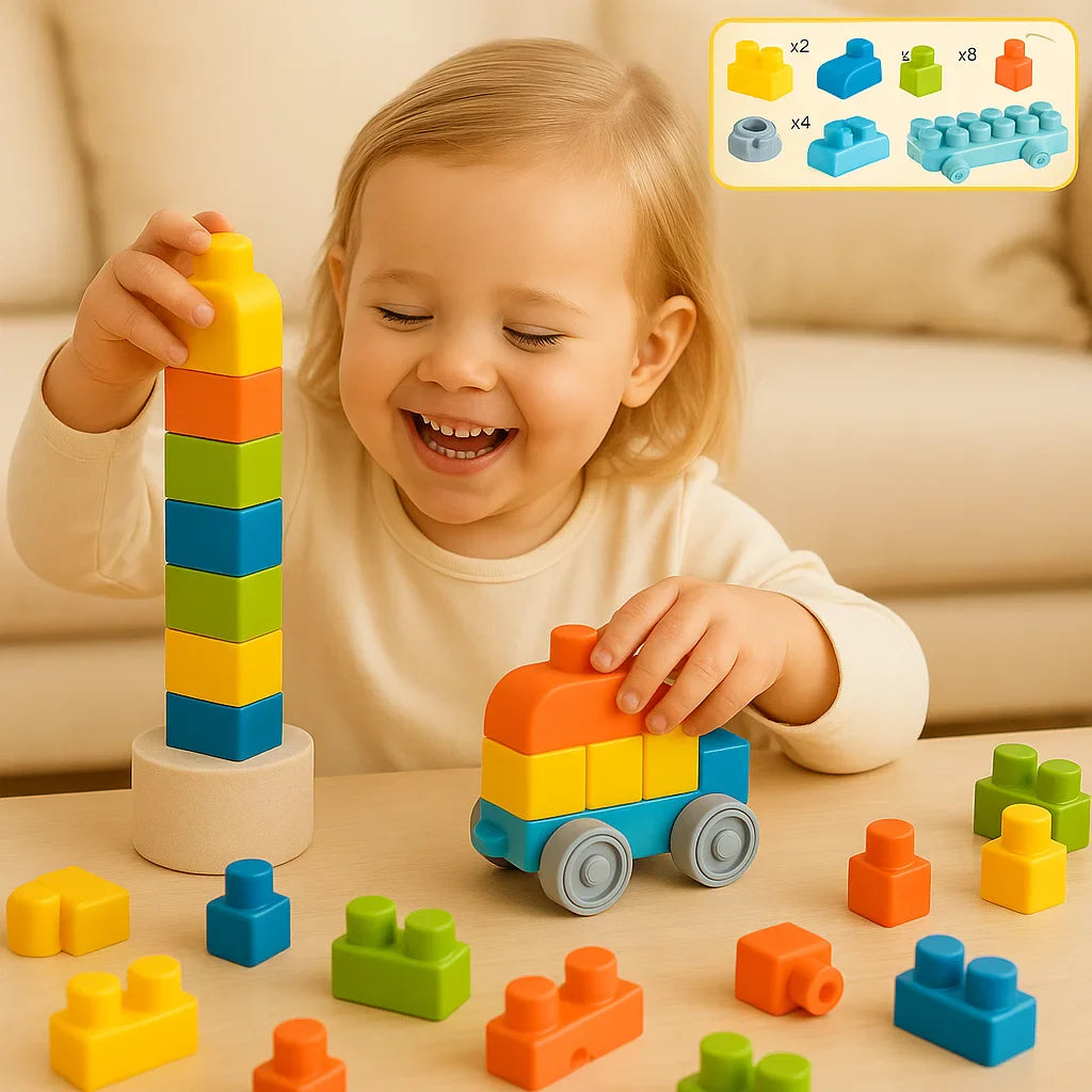 Children's Safe Rubber Building Blocks for Early Learning