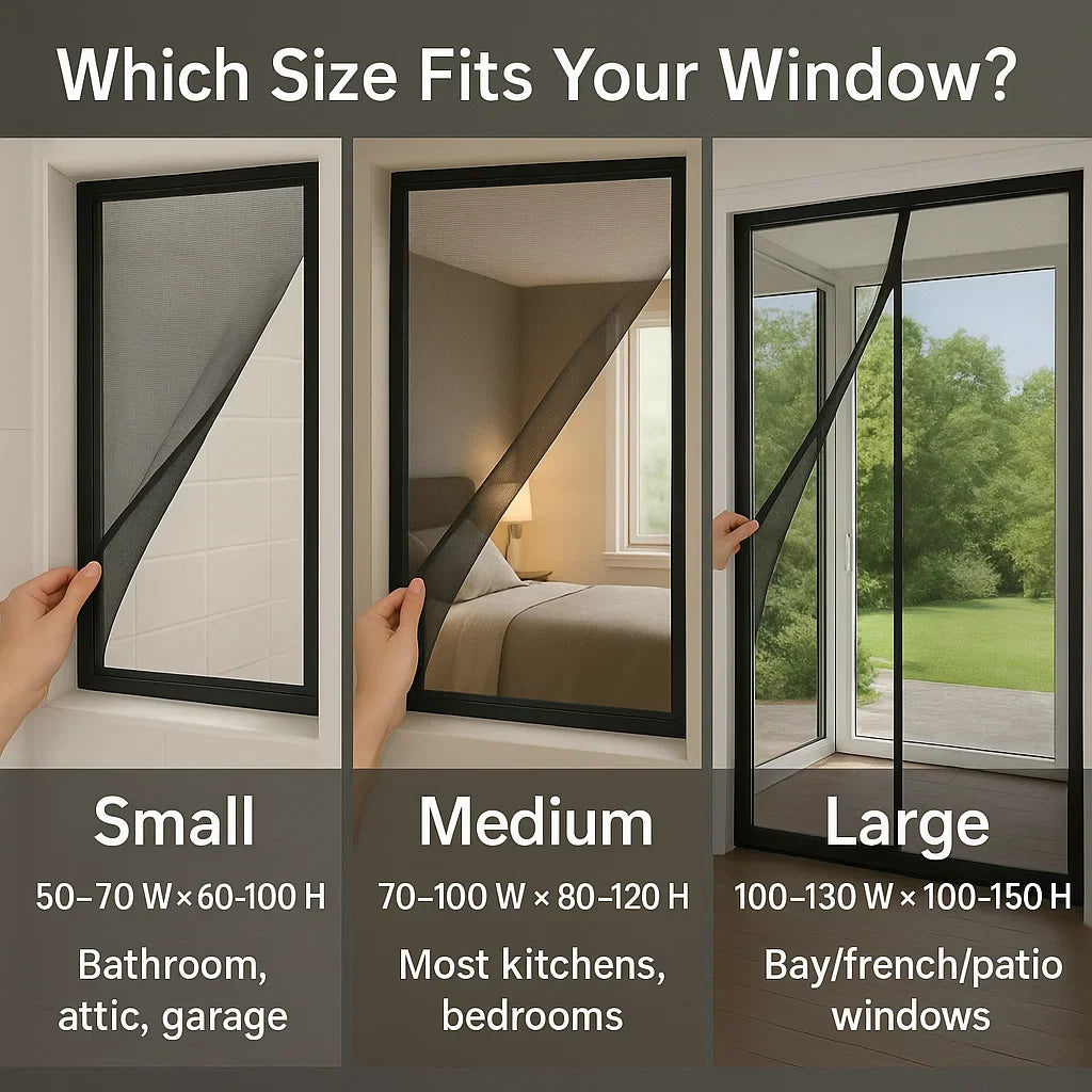 Self-adhesive Mosquito Net for Windows - No-See-Um Mesh Insect Screen for Home Protection & Bug Prevention