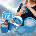 Space-saving ice cube container with lid