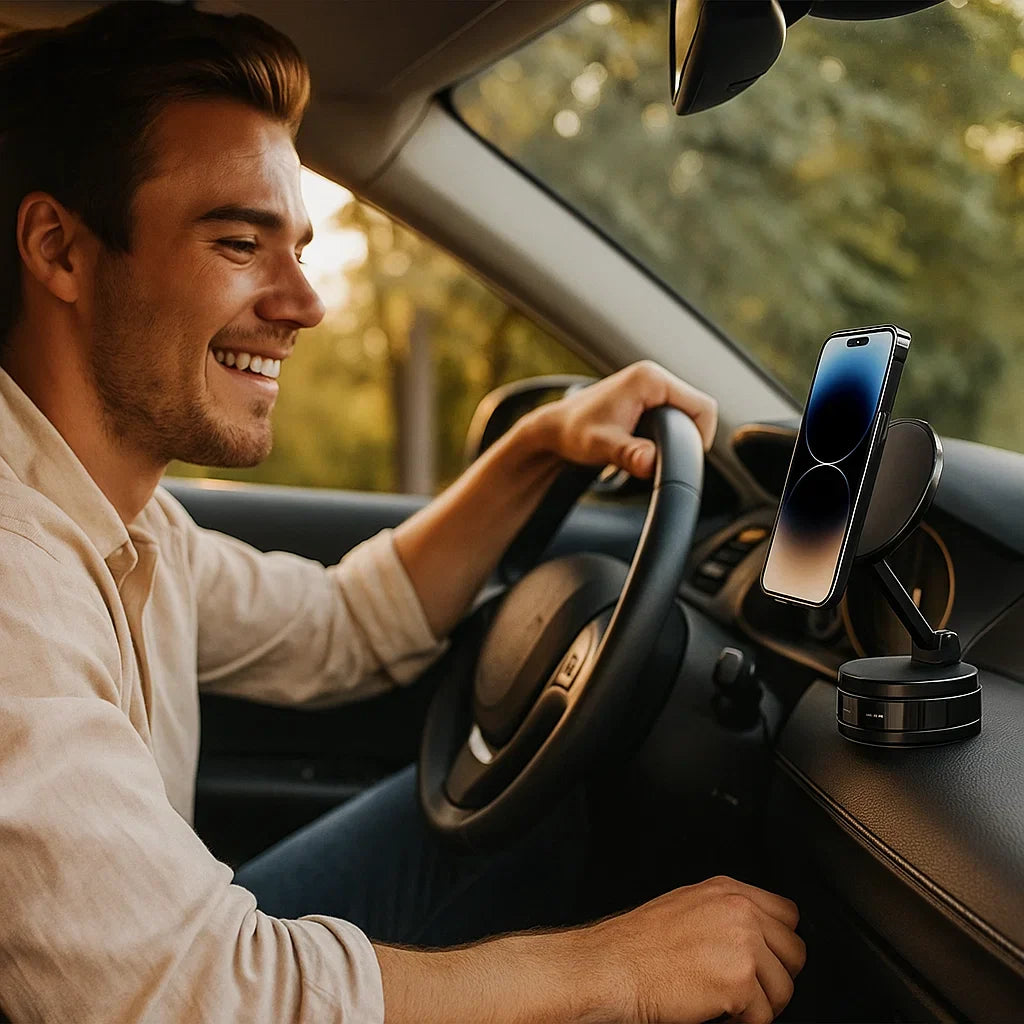 Magnetic Suction Cup - Extendable 360° Phone Holder with Vacuum Seal