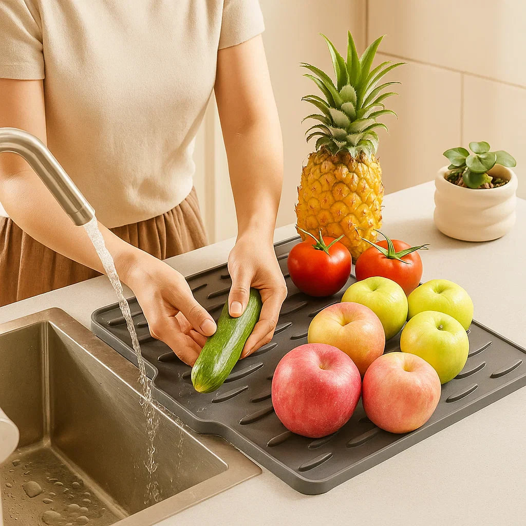 Angled Silicone Drip Mat - Heat Resistant and Non-Slip