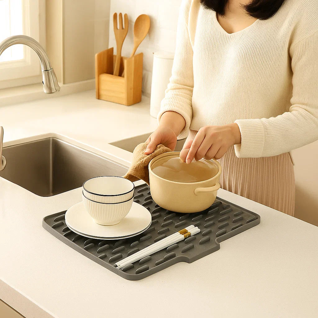 Angled Silicone Drip Mat - Heat Resistant and Non-Slip