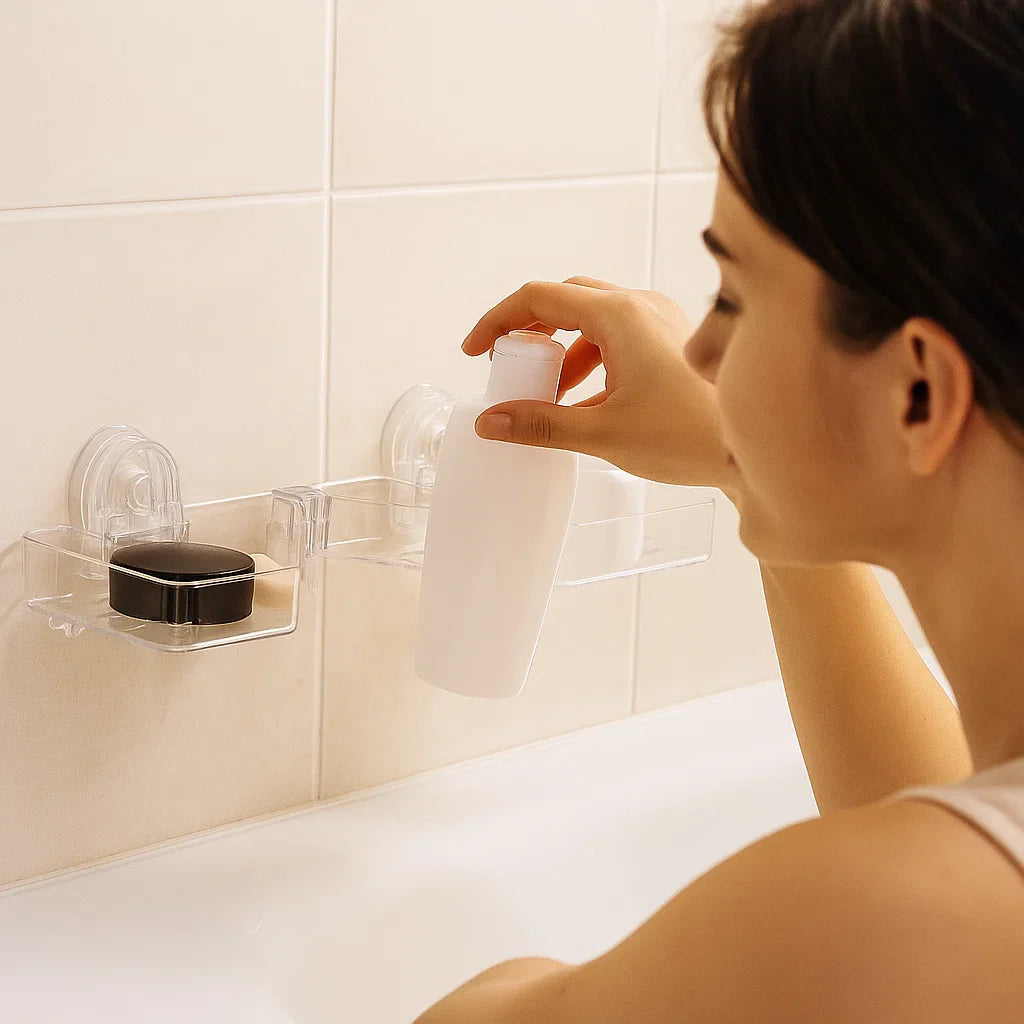 Foldable Bathroom Suction Cup Shelf