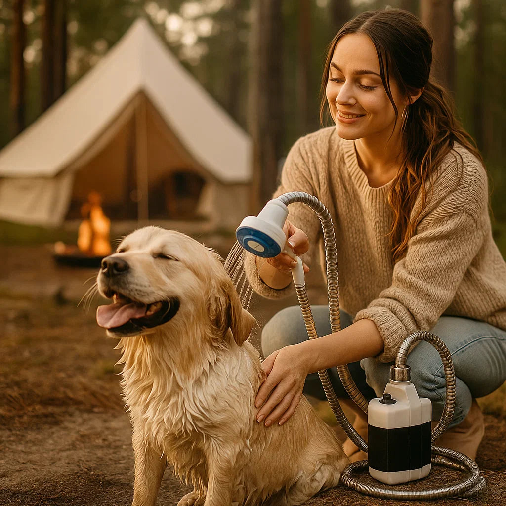 Portable USB camping shower for outdoor use