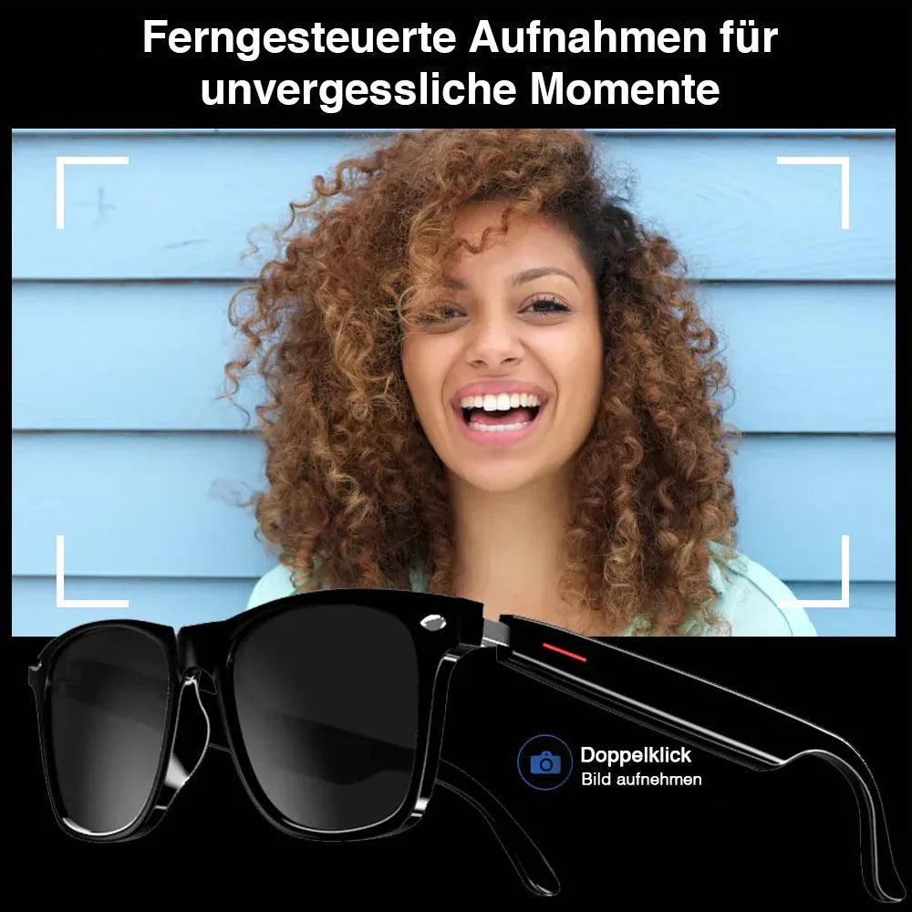 Glasses with blue light filter and camera function
