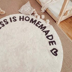 White round carpet – Stylish rug for children's room & living room, ideal for modern design