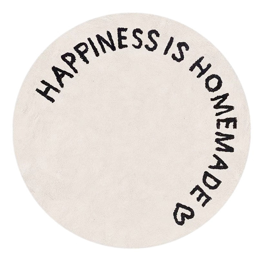 White round carpet – Stylish rug for children's room & living room, ideal for modern design