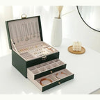 AURELIA BOX – Multi-Layer Leather Jewelry Organizer for Stylish Storage