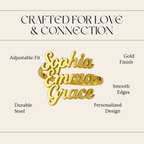 AURELION – Custom Adjustable Gold Stainless Steel Name Ring