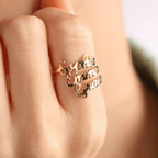 AURELION – Custom Adjustable Gold Stainless Steel Name Ring