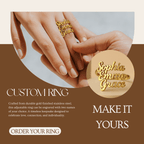 AURELION – Custom Adjustable Gold Stainless Steel Name Ring