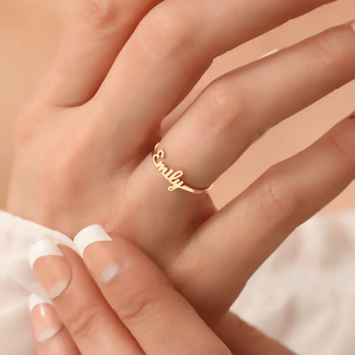 AURELION – Custom Adjustable Gold Stainless Steel Name Ring