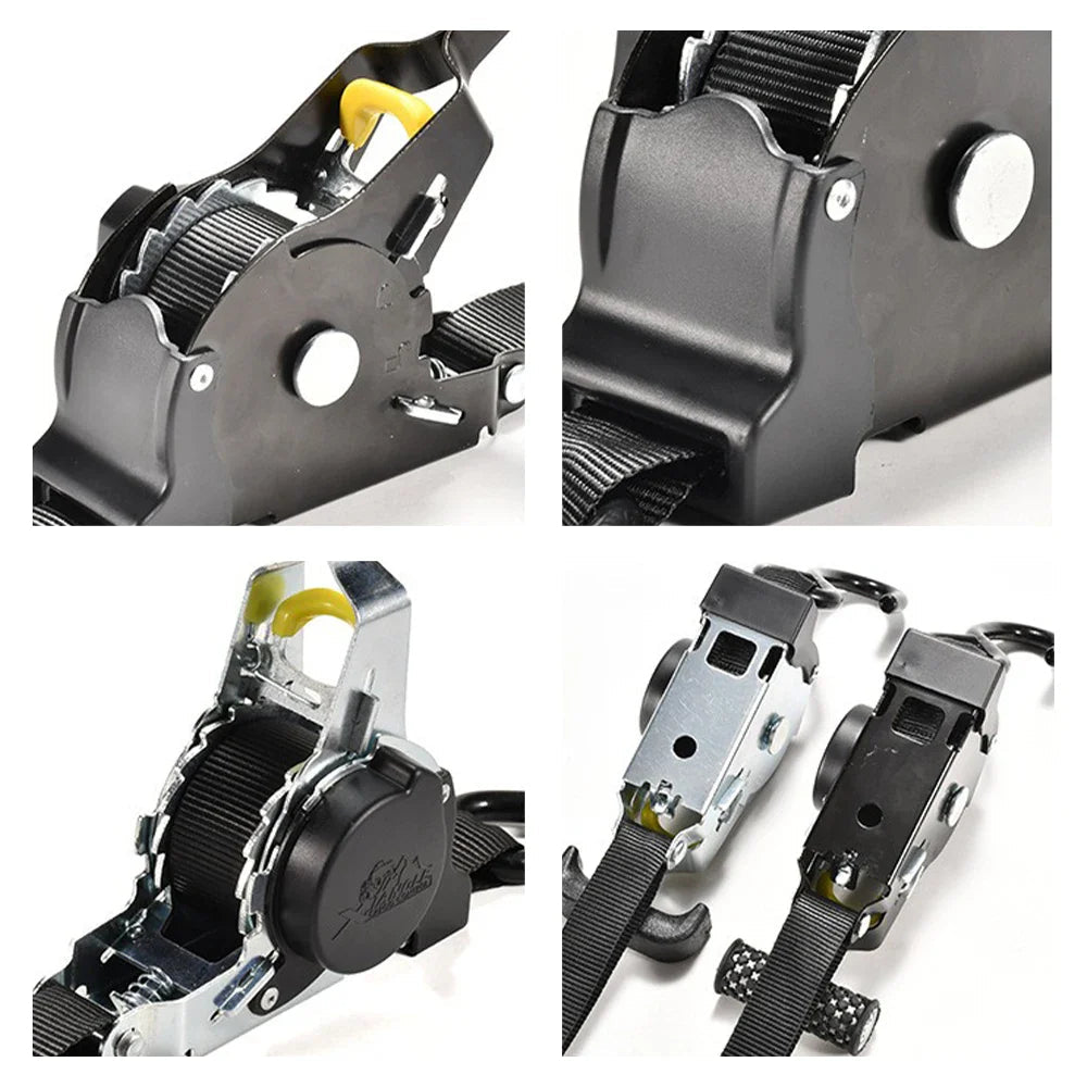Heavy-Duty Auto Retractable Ratchet Straps for Secure Cargo