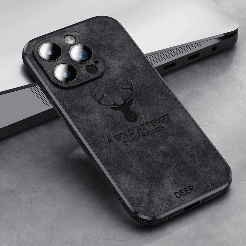 Deer - Luxury Leather iPhone Case with Stylish Design and Shockproof Protection