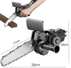 ELECTRIC DRILL MODIFIED TO ELECTRIC CHAINSAW DRILL ATTACHMENT