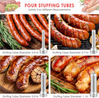 Sausage filler with 4 different size filling tubes