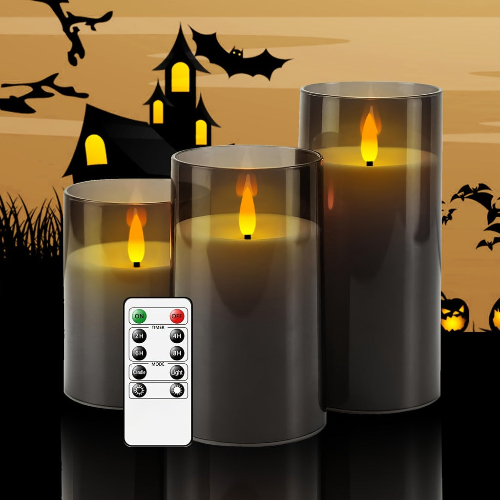 FlamelessGlow – Gray LED Candle with Timer