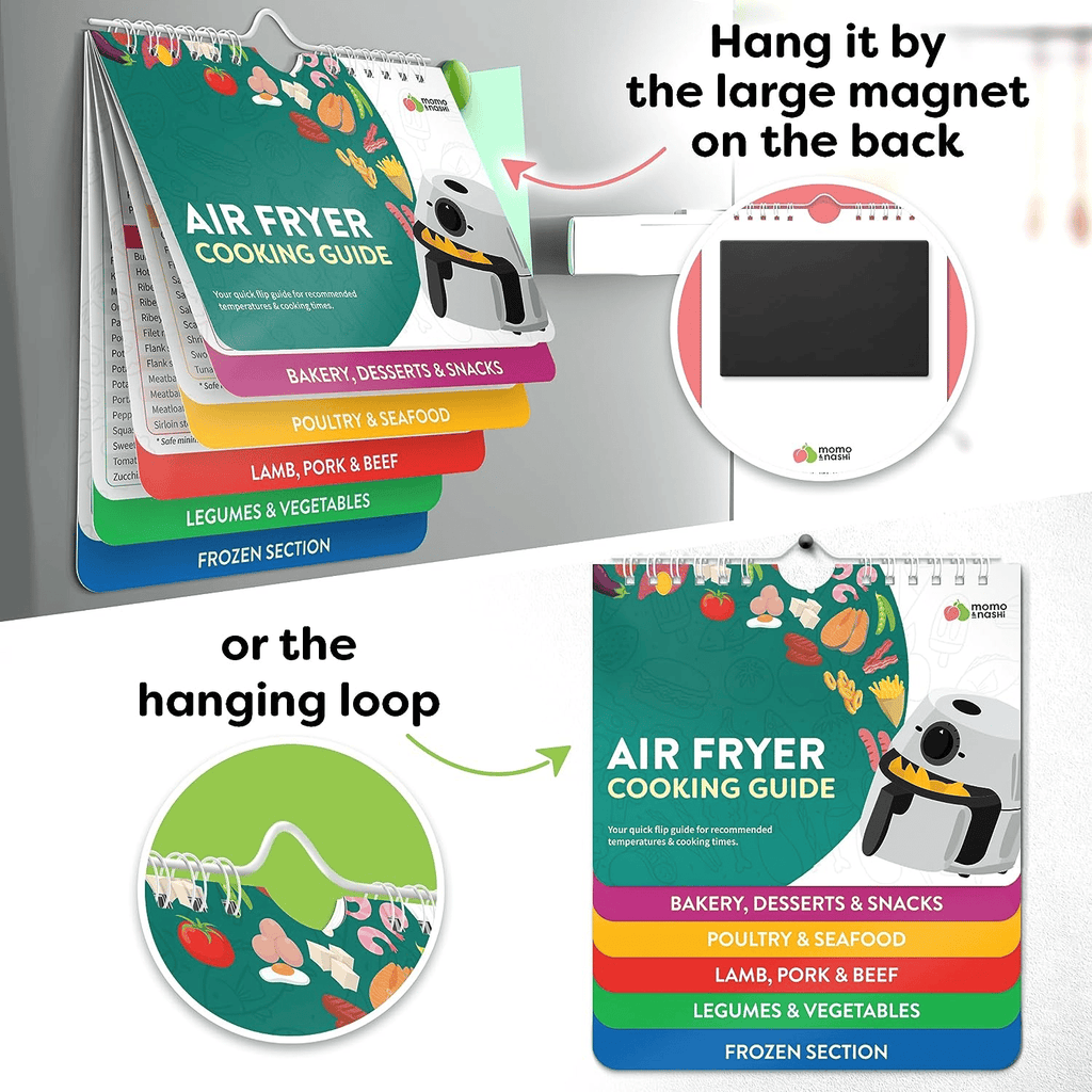 Air Fryer Cheat Sheet Magnets Cooking Instructions Booklet