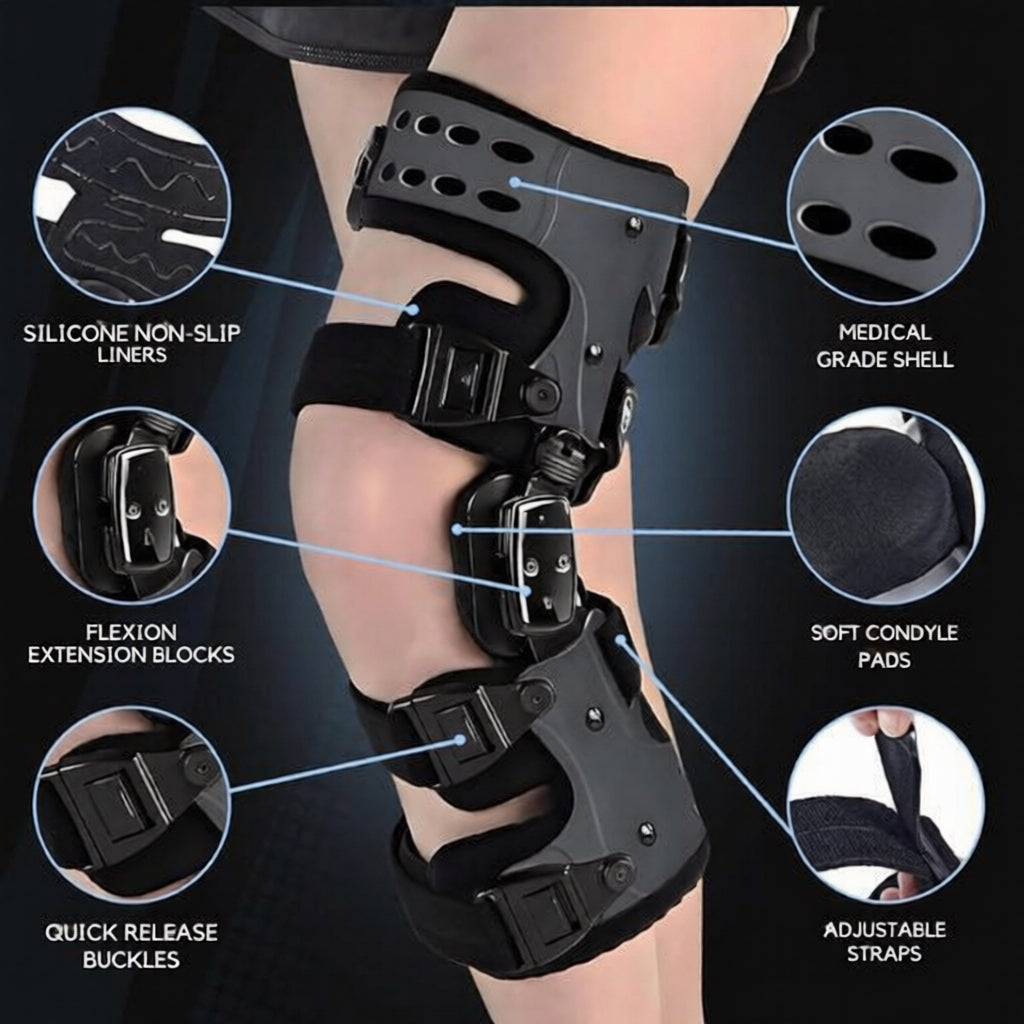 Osteoarthritis Unloader Knee Brace | Medial & Lateral Support for Bone-on-Bone Arthritis Relief, Adjustable Size for Enhanced Comfort